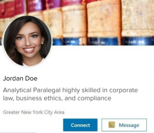 A screenshot shows a finished LinkedIn header. 