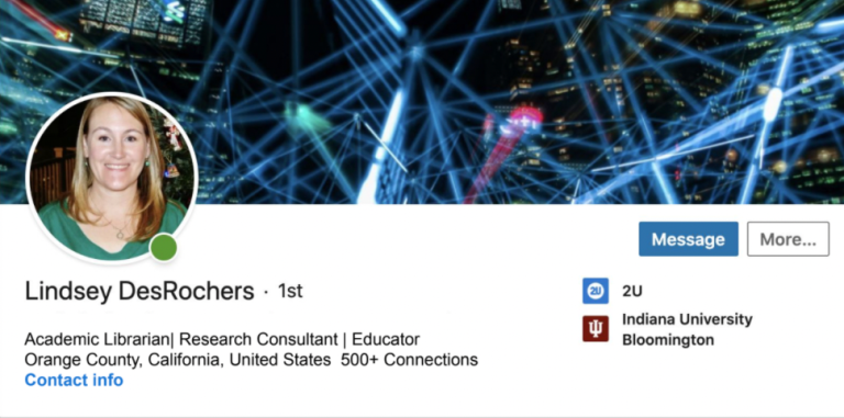 A screenshot shows a finished LinkedIn header. 